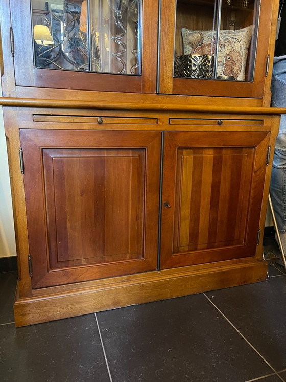 Eichholtz cherry Sideboard Display cabinet Bookcase Kitchen cabinet, Wood, Glass, Brown, Klassiek (photo 2 of 7)