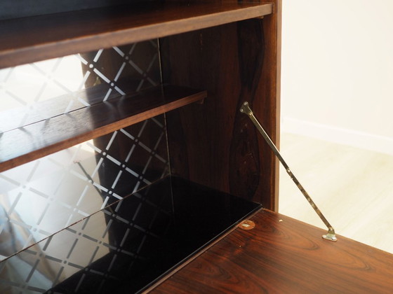 Danish rosewood veneered bookcase with bar cabinet, Vemb Møbelfabrik, 1970s, High Boards, Black (photo 9 of 21)