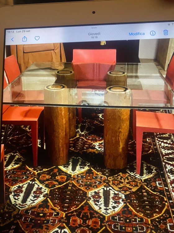 Colonnato Tafel van Bellini voor Cassina – Eettafels, Travertin, Crystal (photo 5 of 5)