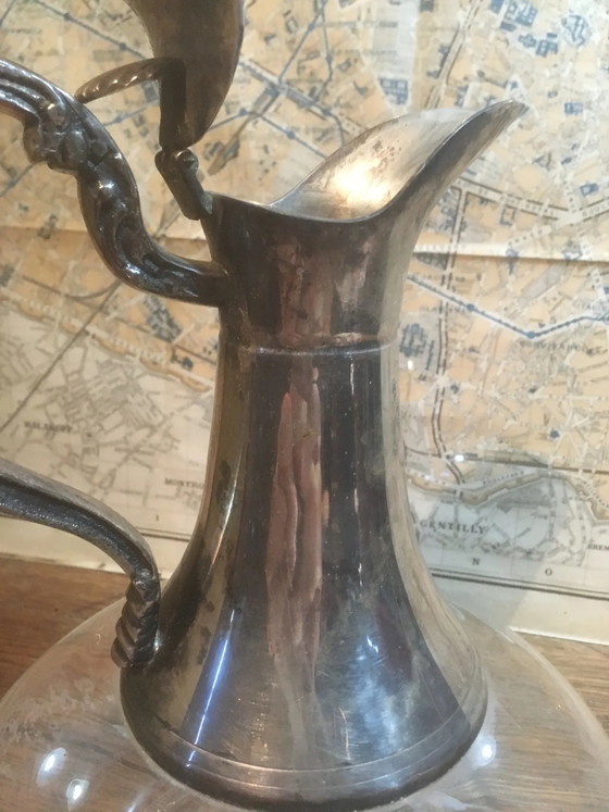 Brocca in vetro e metallo argentato – Bicchieri e caraffe, Glass, Vintage (photo 5 of 8)