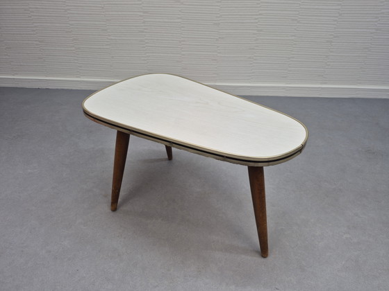 Image 1 of Vintage Plant Table with Light Wood-Look Formica Top.