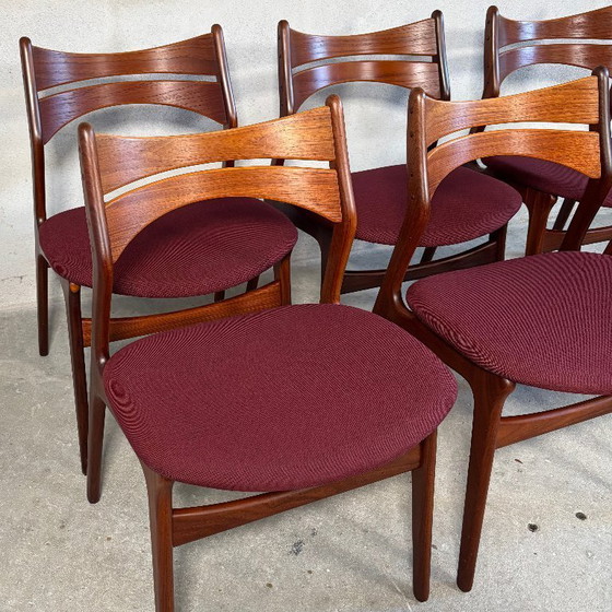 Image 1 of 6x Model 310 eetkamerstoelen door Erik Buch