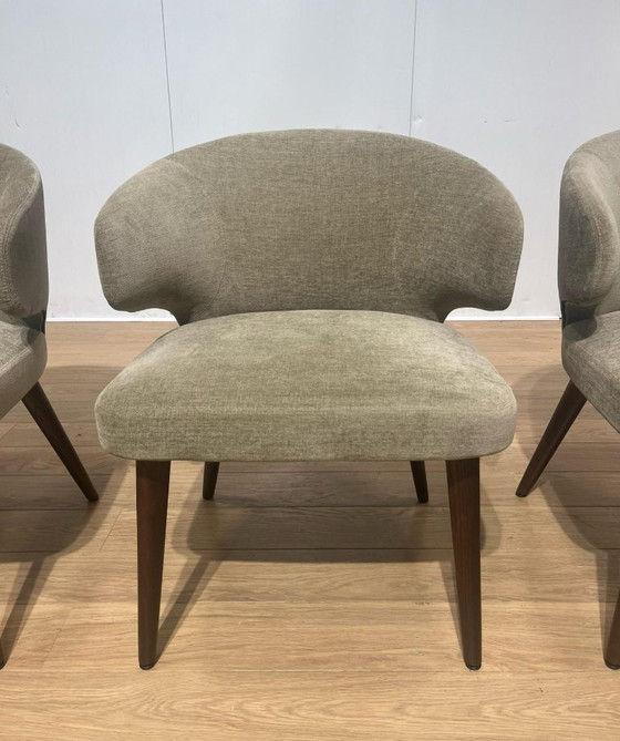 Image 1 of MINT CONDITION Minotti Dining Chairs Beige/Taupe Set 4