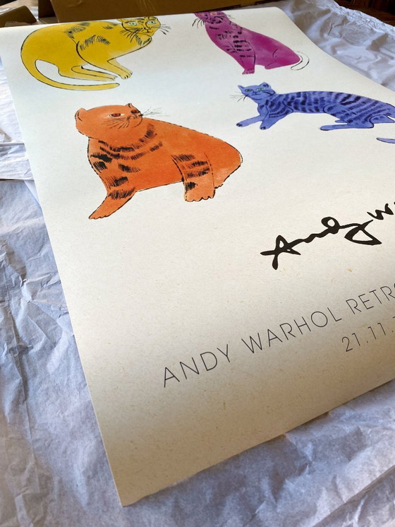 Image 1 of Sam cats - Retrospektive Ausstellung von Andy Warhol 1989 - Poster 60 × 90 cm