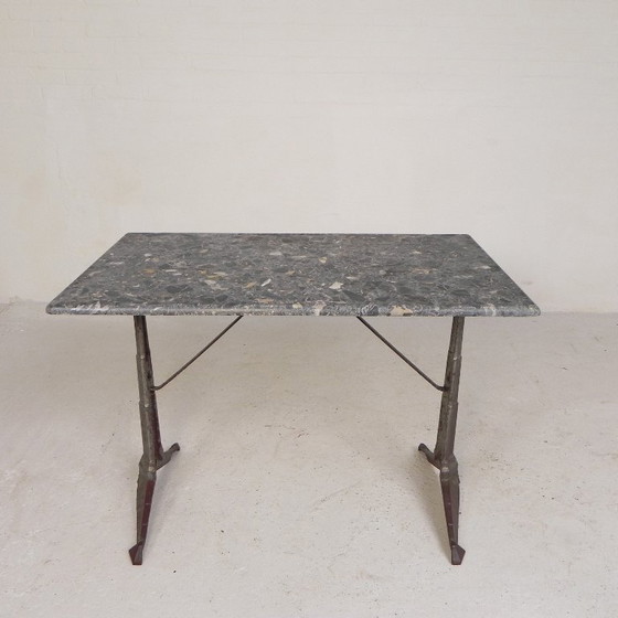 Bistro table with marble top on a cast iron frame, 1930s – Dining tables (photo 4 of 24)