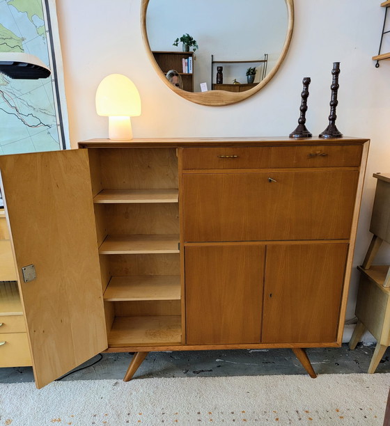 Image 1 of Credenza alta vintage in teak chiaro, anni '60