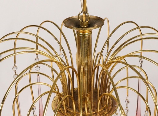 Lampadario a goccia in vetro di Murano anni '70