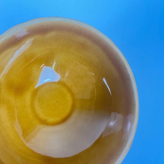 Image 1 of Sarreguemines "cherry" slipware sugar bowl, 1970