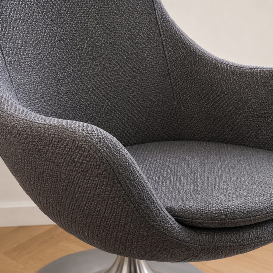 1960s Space Age Swivel Lounge Chair – Self-Return Tulip Base Aluminium – Swivel chairs, Textile (photo 6 of 7)