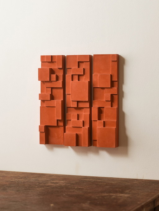 Brutalist concrete wall objects