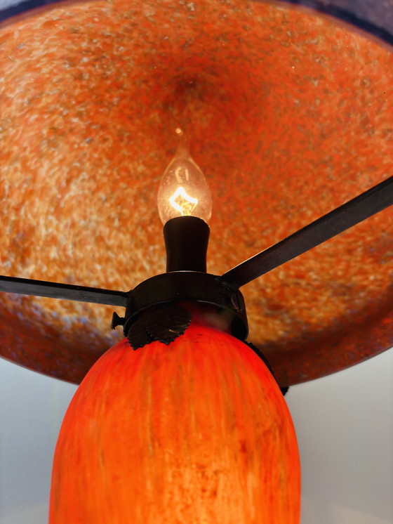 Image 1 of Französische Jugendstil-Pilzlampe pate de verre