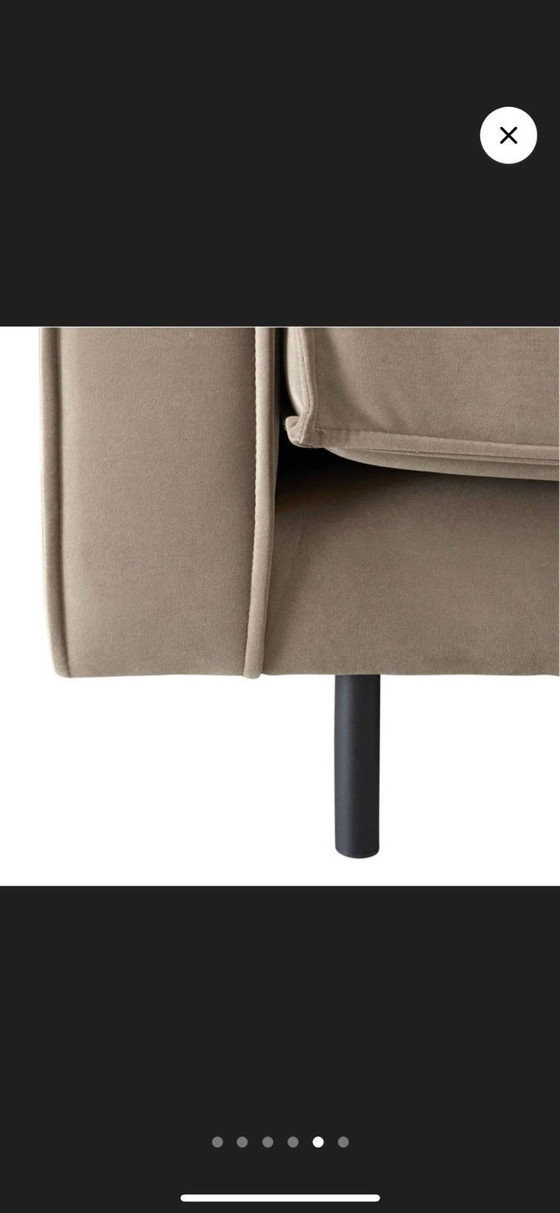 Image 1 of Divano in velluto color tortora, 4 posti