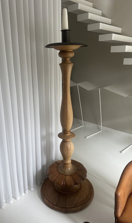 Set Of Two Large Church Candlesticks / Altar Candlesticks – Candle holders, Wood (photo 3 of 5)