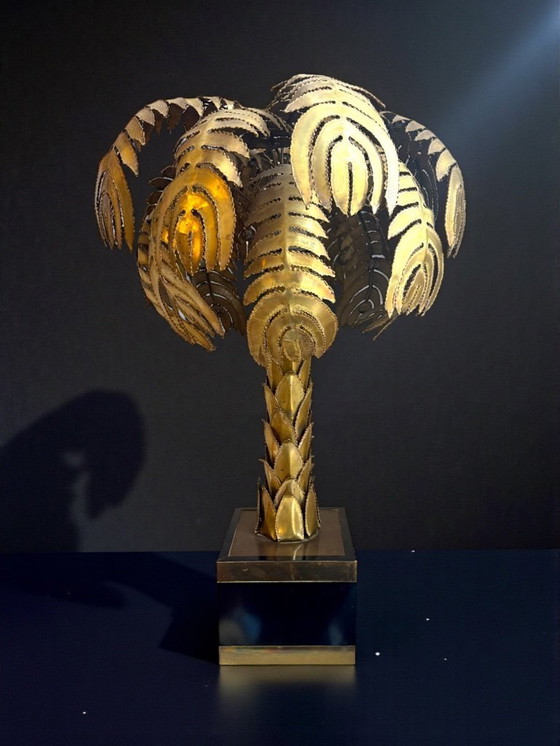 Image 1 of Tafellamp in de vorm van een palmboom, ontworpen door Christian Techoueyres voor Maison Jansen, 90 cm, jaren 70.