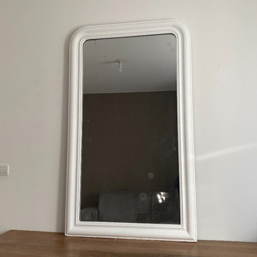 Louis Philippe mirror, late 19th century. White. 140x82.