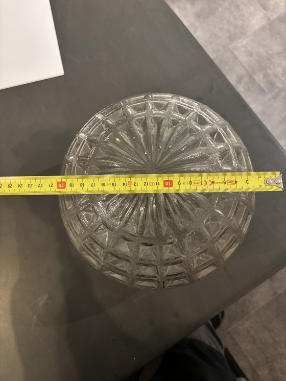 Image 1 of Vintage Glazen Bol Lampenkap 25cm (Met Poot)