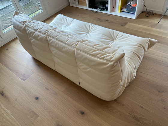 Image 1 of Canapé TOGO Ligne Roset 3 places ALCANTARA Eggshell - NEUF avec Facture