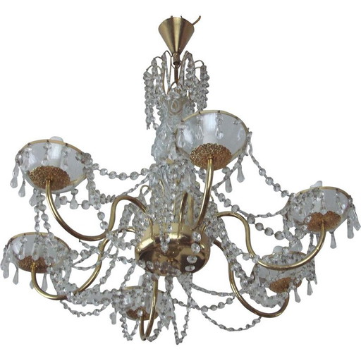Lampadario vintage in ottone, 1960