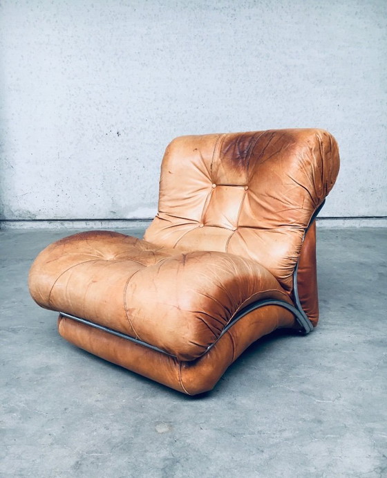 Image 1 of Midcentury Modern Italian Design 'COROLLA' Leather Sectional Sofa by I.P.E. Italy 1970's