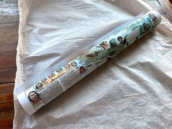 Image 1 of Kaart van de indianenstammen van Noord-Amerika, Midden-Amerika en het Caribisch gebied - Poster 70 x 100 cm