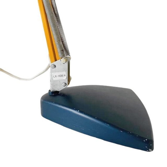 Image 1 of Lampada a forbice d'epoca giallo ocra con supporto anni '60