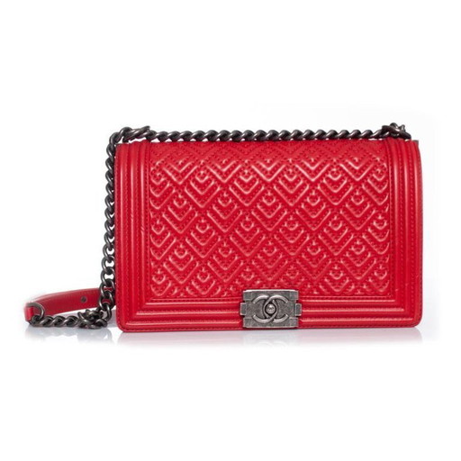 Chanel, borsa Boy media trapuntata rossa