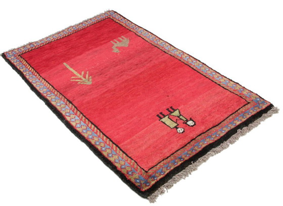 Image 1 of Original Persian carpet Gabbeh Ghashghai oriental carpet 133 cm x 84 cm old natural