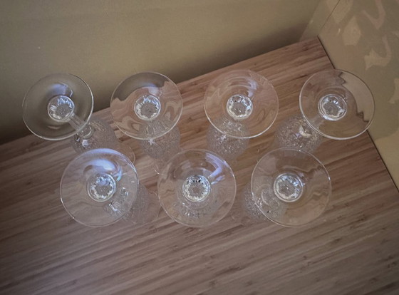 Image 1 of 7 champagnefluiten "Lonchamp" van 11 cl, Cristal d'Arques Vintage
