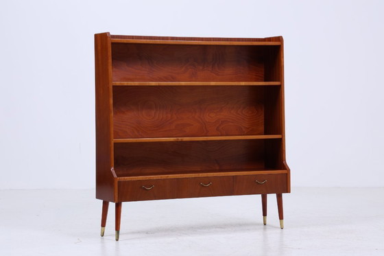 Image 1 of Scaffale vintage anni '60 | Mid Century piccola libreria a cassetti segretario retro in legno di stoccaggio #04-14