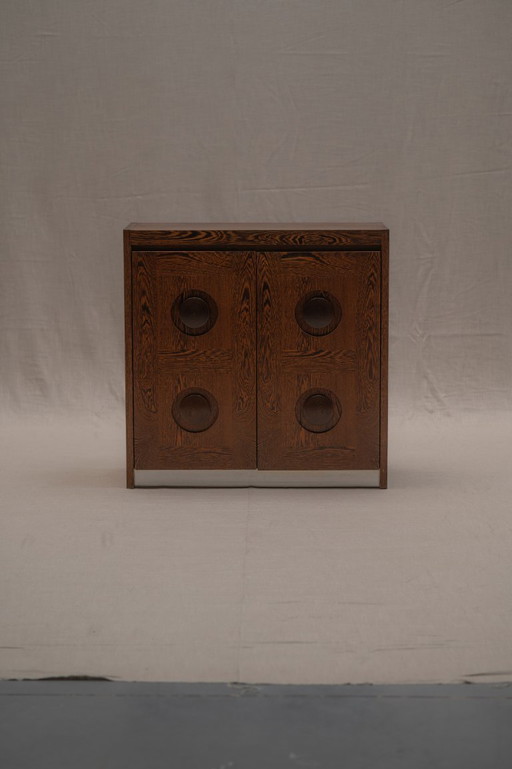 Brutalist cabinet in wengé - Belgium 1970s