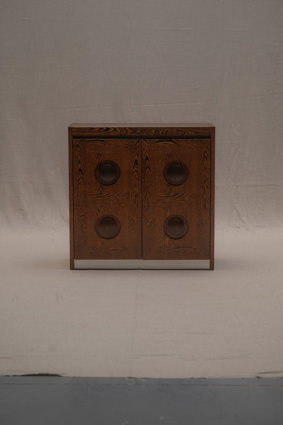 Image 1 of Brutalist cabinet in wengé - Belgium 1970s