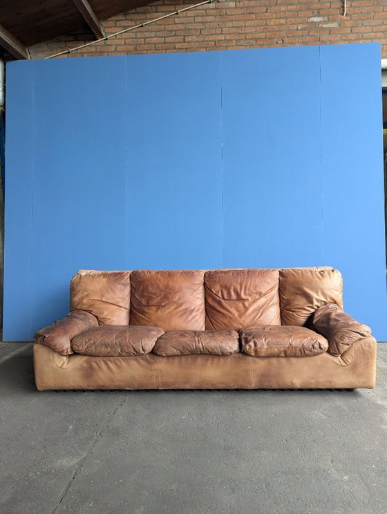Image 1 of Canapé 3 places vintage en cuir italien, Brunati, années 1970