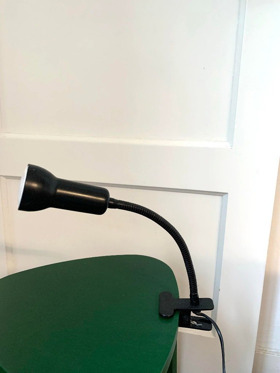 Image 1 of Black clamp spotlight with flexible arm – 80s style