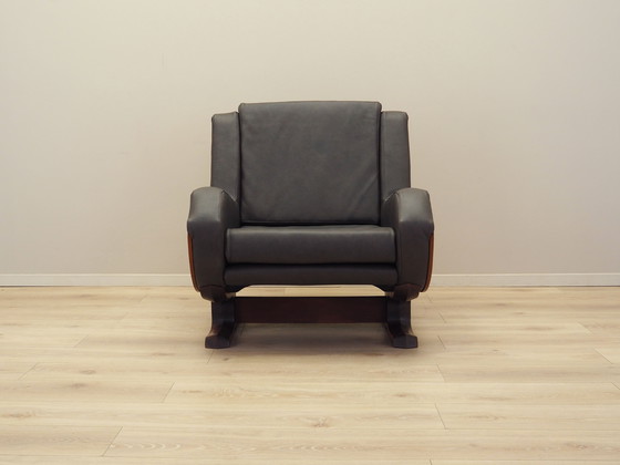 Image 1 of Leren fauteuil, Italiaans ontwerp, jaren 1970, Productie: Italië