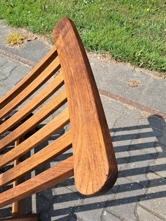 Image 1 of Sedia a sdraio tradizionale Victoria in teak con ruote, pieghevole