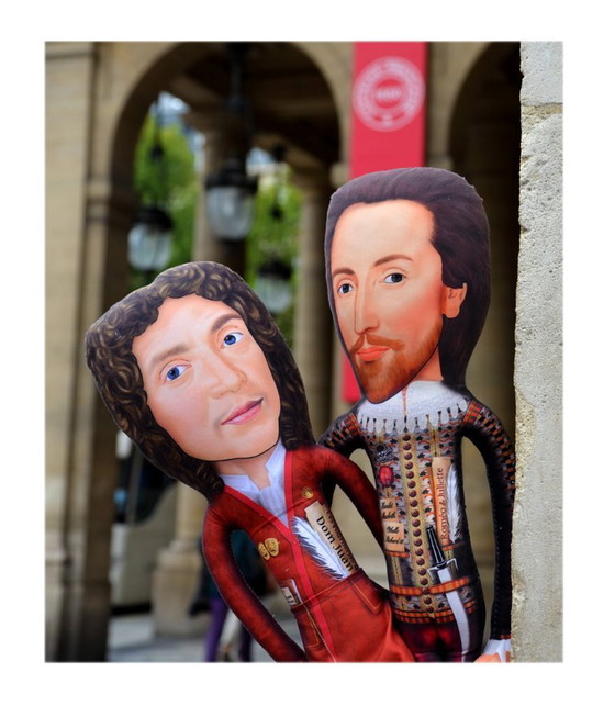 Image 1 of Moliere Art Doll | Handmade Textile Figurine | French Playwright Gift | Literature Teacher Gift | Library Decor