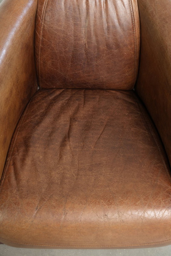 Zeitloser cognacfarbener Rindsleder Aviator Design Sessel – Leather (photo 6 of 13)