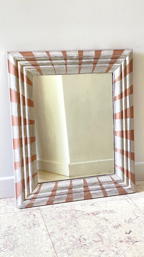 Image 1 of Specchio antico in legno dipinto a mano