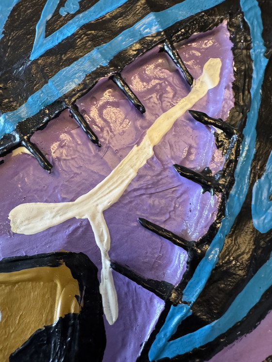 Image 1 of Harold Scheffer “ Red Reggae 1 “   70x70 cm. 