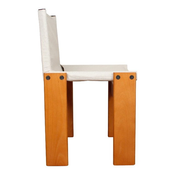 Image 1 of 10x Monniksstoelen van Afra en Tobia Scarpa voor Molteni in notenhout en canvas, Italië, jaren 70