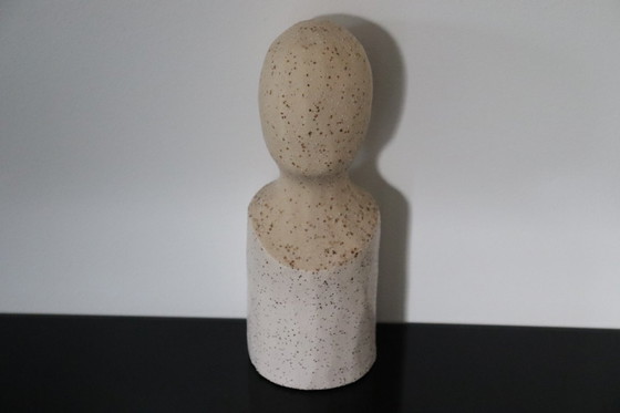 Image 1 of 2 statues BATTUDA en céramique crème mate