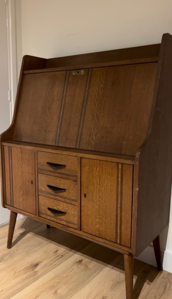 Vintage Secretaire – Storage cabinet, Wood, Metal (photo 4 of 5)
