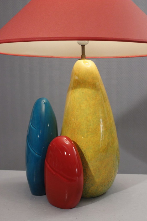 Image 1 of François Chatain - Grande lampe menhir vintage design post-moderne France 1990s