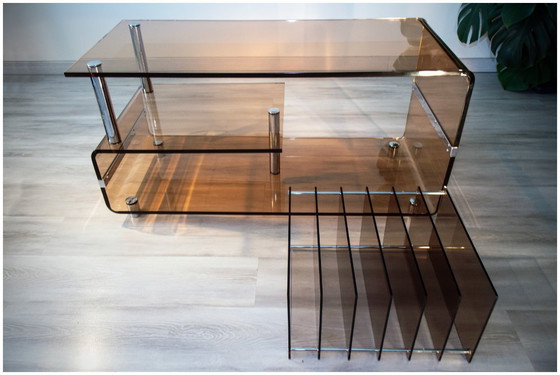 Image 1 of Console / Coffee table / Hi-Fi TV stand, Plexiglas, Michel Dumas for Roche Bobois 1970