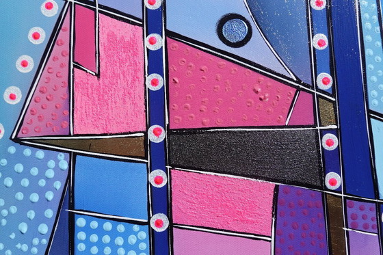 Image 1 of Kubisme A1362 - Abstract schilderij XXL