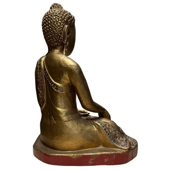 Buda Mandalay de madera dorada antiguo - Birmania - 35 cm - 2.6 kg – Esculturas, Wood (photo 4 of 10)