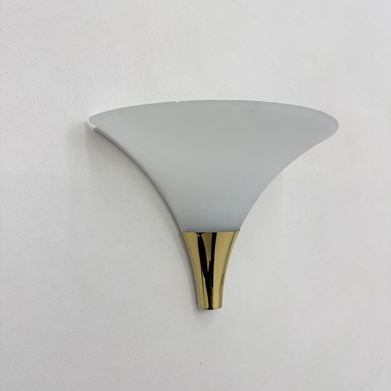 Image 1 of Limburg Glashütte Brass and Glass Wall Lamp Sconce, 1970s