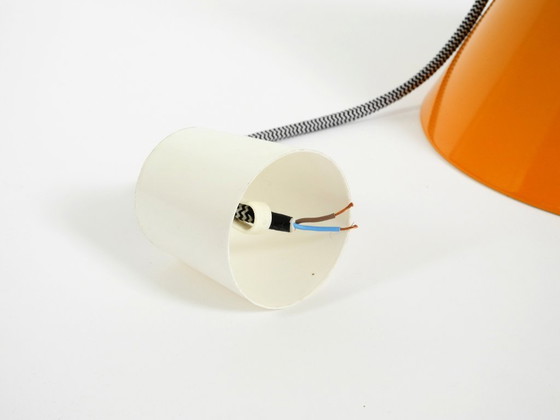 Image 1 of Original 1970s orange metal pendant lamp by Louis Poulsen model Billiard