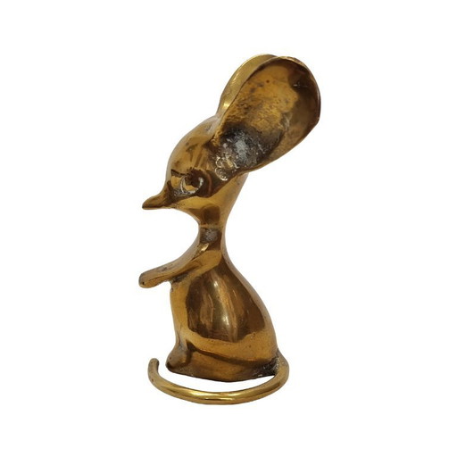 Vintage messing muis beeld
