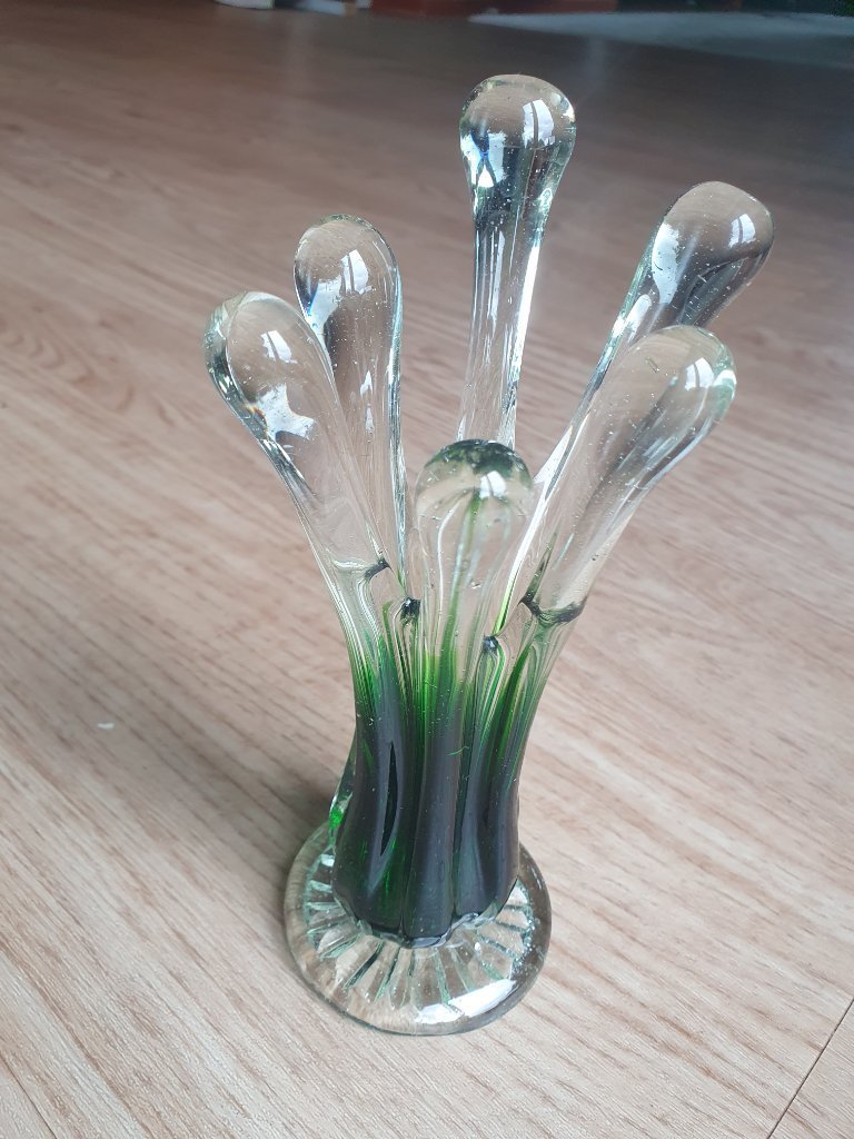 Vintage Murano-Vase mit Spritzeffekt, grün | Vasen gebraucht